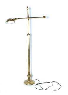 Vintage Brass Telescoping Adjustable Floor Lamp