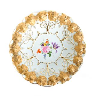 Meissen Heavy Gold Gilt Plate Charger Bowl