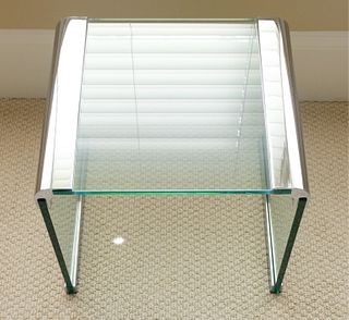 Attr. Pace Collection Waterfall Glass Side Table