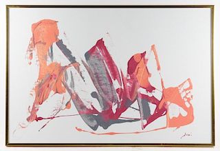 "Abstraction, Orange and Magenta", Signed Joni