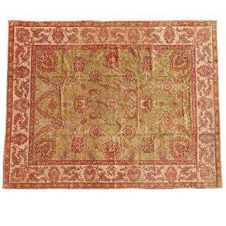 Antique room-size Oushak carpet