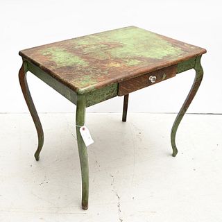 Rustic French Provincial green painted escritoire