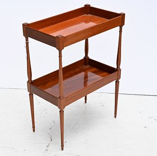 Sheraton style mahogany tiered side table
