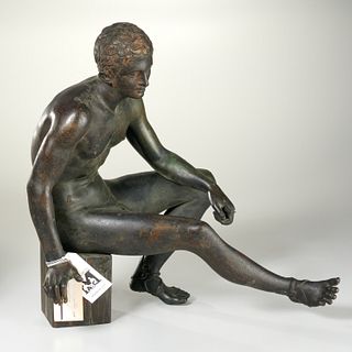 Neapolitan patinated bronze of Hermes
