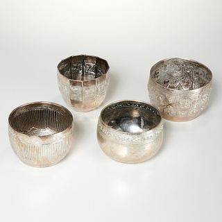 (4) Southeast Asian silver ceremonial bowls