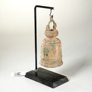 Khmer style cast bronze bell