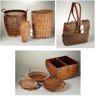 Collection (8) Southeast Asian baskets