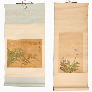Japanese School, (2) scroll paintings