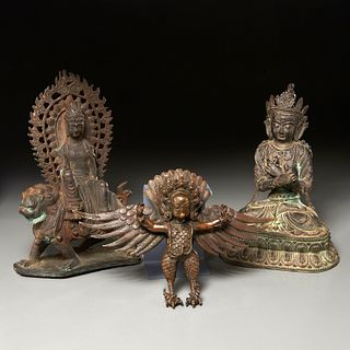 Pair Sino-Tibetan Buddhas and Garuda