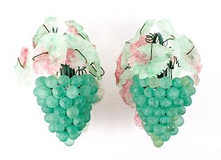 Pair of Italian Murano Glass Grape Vine Sconces