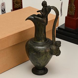 Roman style bronze figural ewer, ex-museum