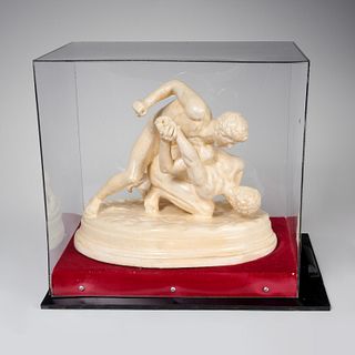 Ancient Greek wrestlers statue, reproduction