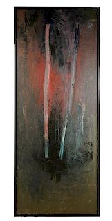 Large Abstract Wax & Oil Work, David Mann "Heat"