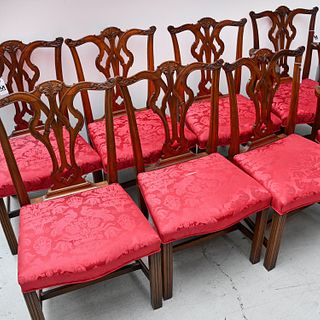 Set (8) Chippendale style mahogany dining chairs