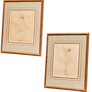 Ernst Oppler, (2) ballerina etchings
