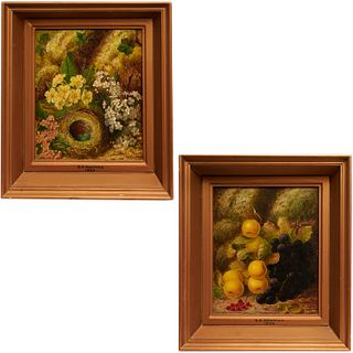 S.A. Newman, pair of still life paintings