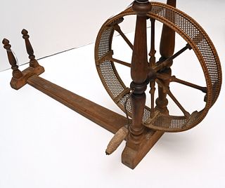 Antique table top spinning wheel