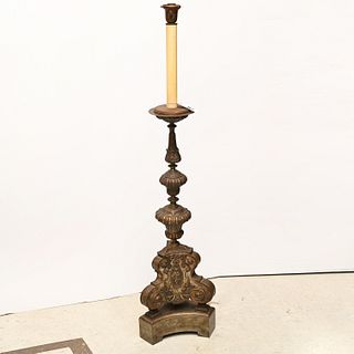 Italian baroque style repousse floor lamp