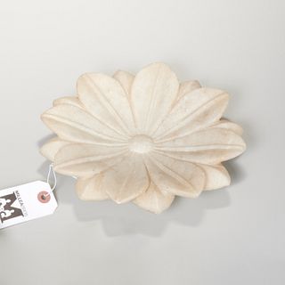 Carved marble floral dish