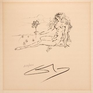 Salvador Dali, nude lithograph