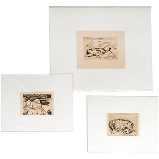 Paul Kleinschmidt, (3) etchings