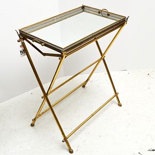 Mid-Century Modern brass folding tray table