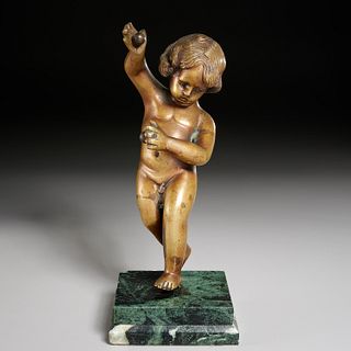 Continental bronze putto, 18th c.
