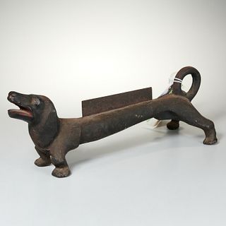Antique dachshund dog boot scraper