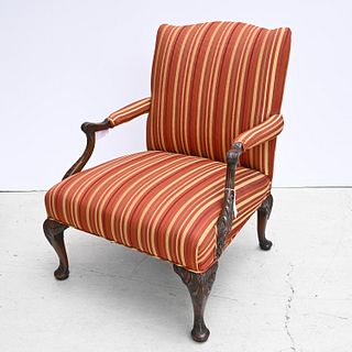 Georgian style upholstered library chair