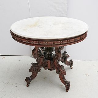 Nice Victorian rosewood marble top table