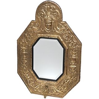 Dutch Baroque style brass wall mirror