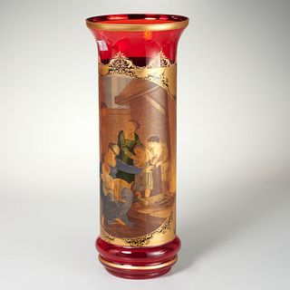 Large Continental ruby glass vase