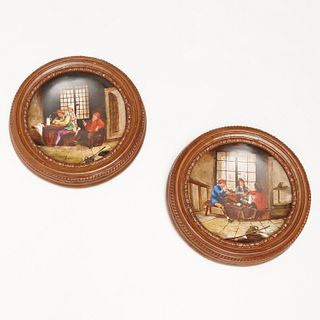 Montereau / L.M. & Cie. pair porcelain plaques