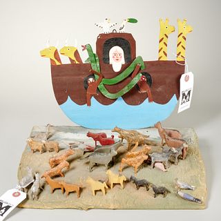 (2) pieces folk art, Noah's Ark