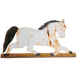 Large American Folk Art painted sheet metal horse