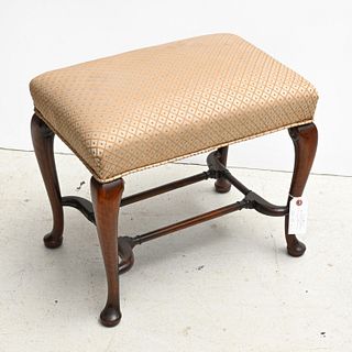 Queen Anne style upholstered stool