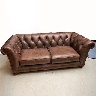 Chesterfield style leather sofa by Pearson