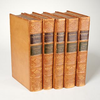 Plutarch's Lives, (5) vols, 1859, fine binding