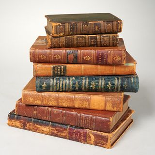BOOKS: (8) leather vols. incl. Don Quixote 1815