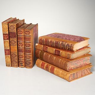 BOOKS: (8) Vols 19th c., leather bindings
