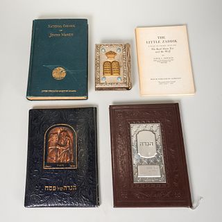 (5) vols. Judaica incl. decorated bindings