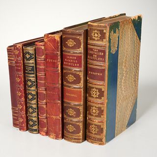 BOOKS: (7) vols., antique leather bindings