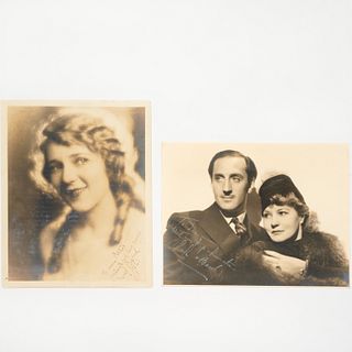 Mary Pickford, Basil Rathbone, autographed photos