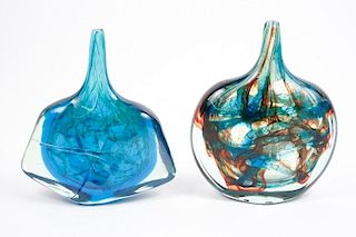 Two Mdina Art Glass Fish Vases, 1980