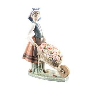 Lladro Figurine, A Barrow Of Blossoms 01001419