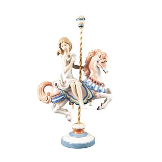 Lladro Figural Group, Girl On Carrousel Horse 01001469