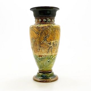 Vintage Doulton Lambeth Vase, Deer Grazing Design