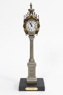 VICTORIAN STYLE COLUMN DESK CLOCK, SCULLY & SCULLY