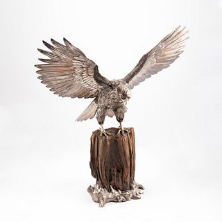 BUCCELLATI STERLING SILVER FIGURE OF AN EAGLE, 28"