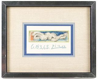 Picasso Chromolithograph "Reclining Nude, 14.3.63"